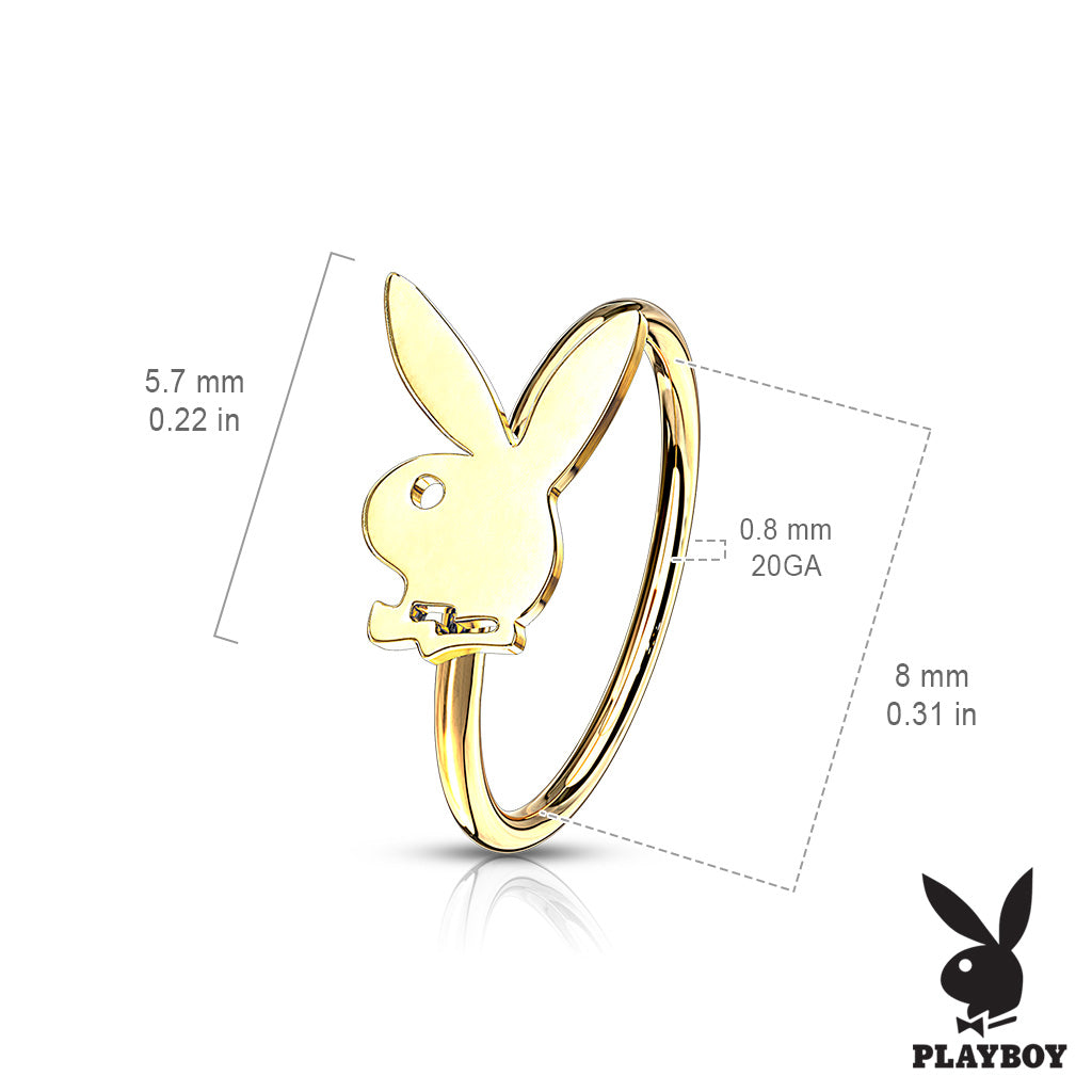 Playboy Bunny Top All 316L Surgical Steel 20 Gauge Bendable Hoop