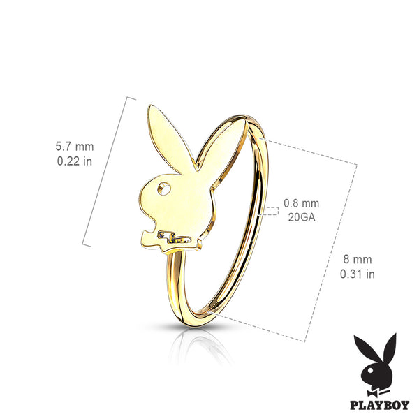 Playboy Bunny Top All 316L Surgical Steel 20 Gauge Bendable Hoop Nose Ring