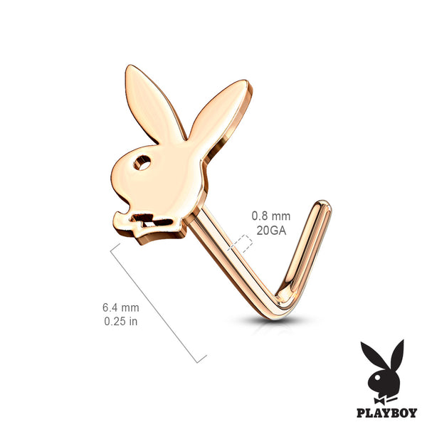 Playboy Bunny Top 316L Surgical Steel Nose L Bend Stud Ring