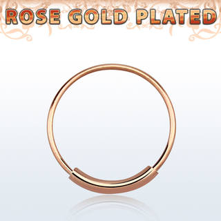 .925 Sterling Silver Rose Gold Plated Nose Hoop w/ Clasp