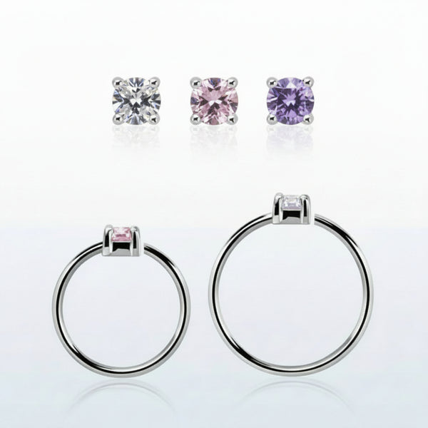 CZ Bendable Nose Hoop