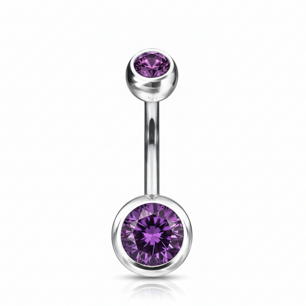 Titanium Double Jewelled Navel Bar