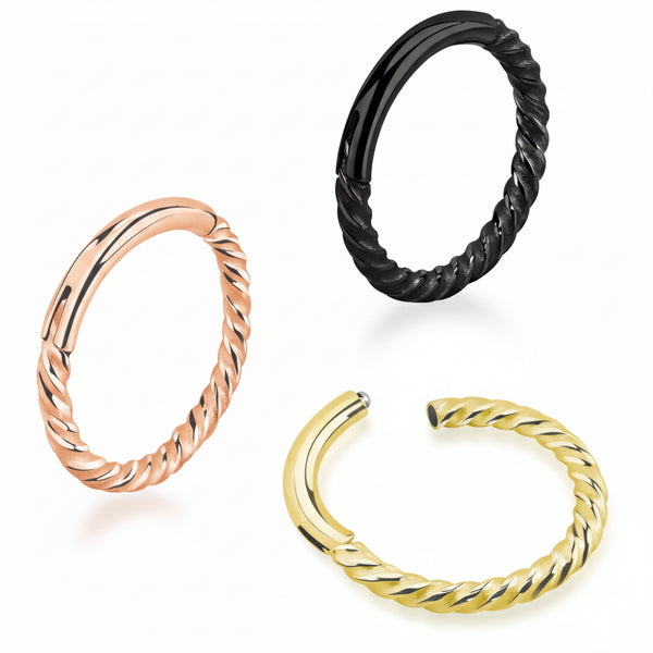 316L Stainless Steel (surgical steel) Braided Hinged Hoop