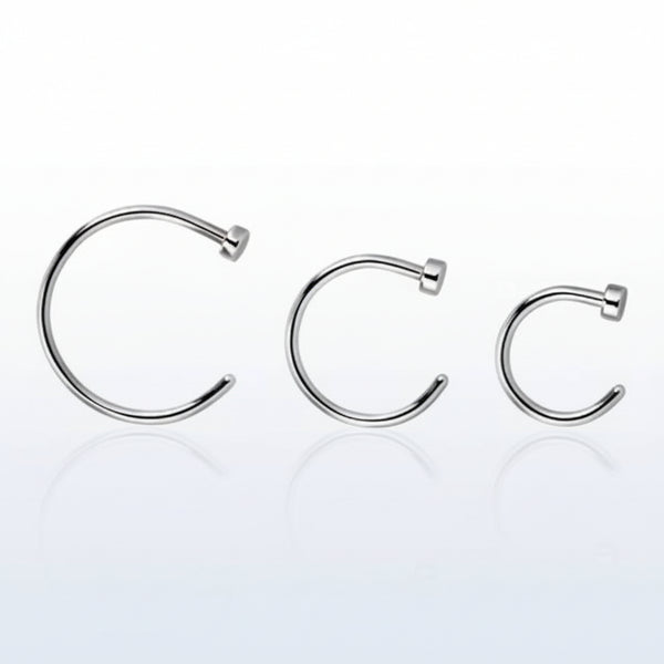 316L Stainless Steel (surgical steel) Nose Half Hoop