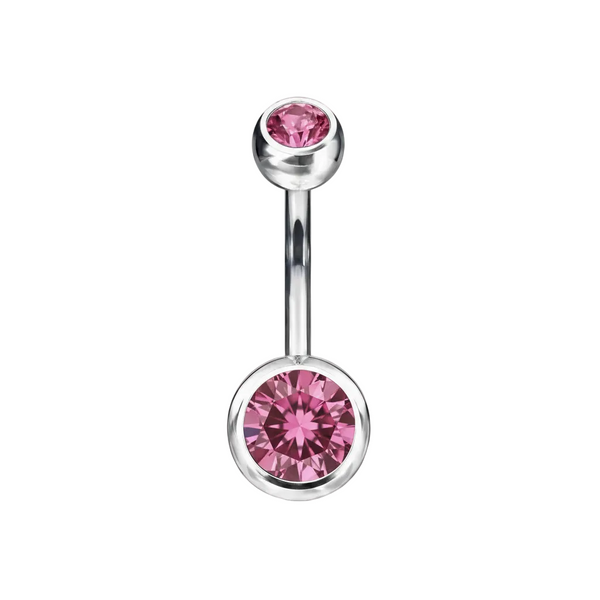 Titanium Double Jewelled Navel Bar