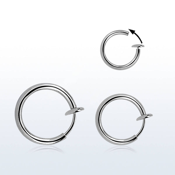 Surgical Steel Non-pierced Hoop w/ Spring Closure