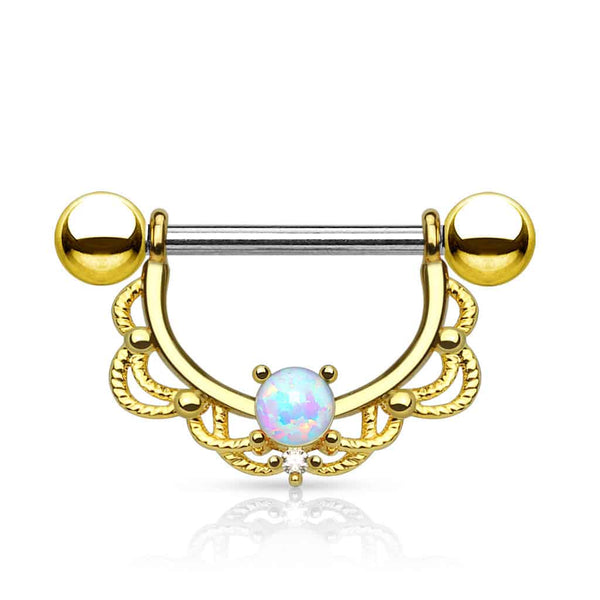 316L Stainless Steel (Surgical Steel) Opal Nipple Shield