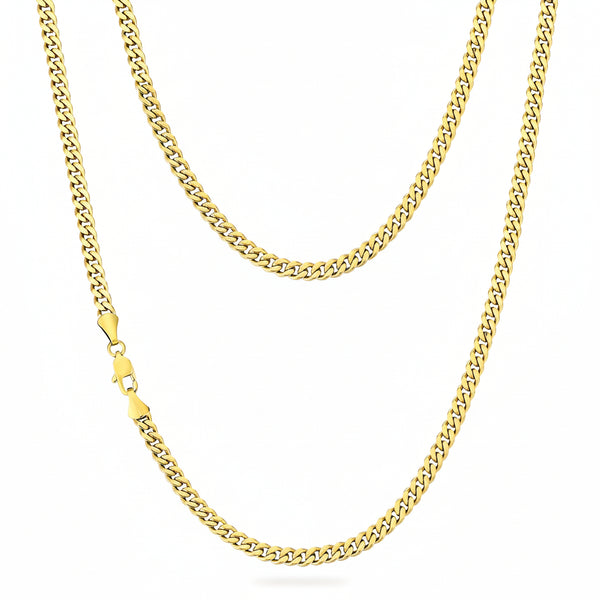 14kT Gold Plated 4mm Cuban Chain