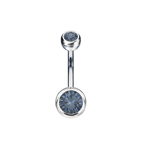 Titanium Double Jewelled Navel Bar