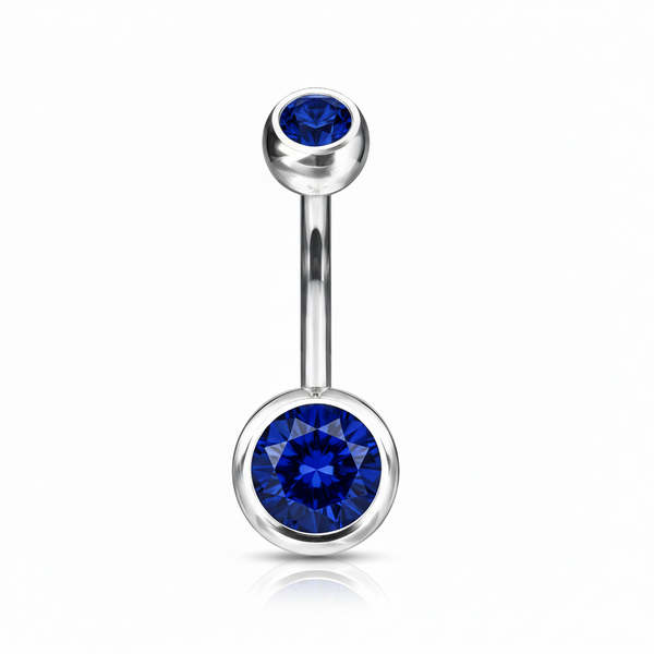 Titanium Double Jewelled Navel Bar