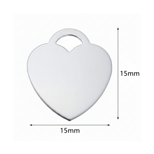 .925 Sterling Silver Engravable Heart Pendant