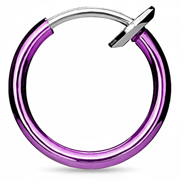 Surgical Steel Non-pierced Hoop w/ Spring Closure