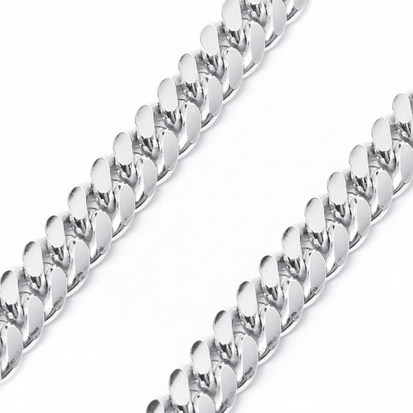 Sterling Silver 8mm Cuban link chain