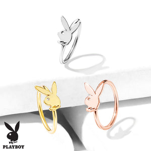 Playboy Bunny Top All 316L Surgical Steel 20 Gauge Bendable Hoop Nose Ring