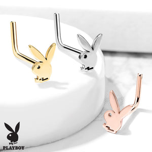 Playboy Bunny Top 316L Surgical Steel Nose L Bend Stud Ring