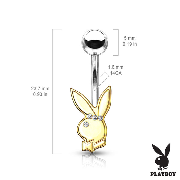 Surgical Steel Small Plain Playboy Bunny Navel Bar