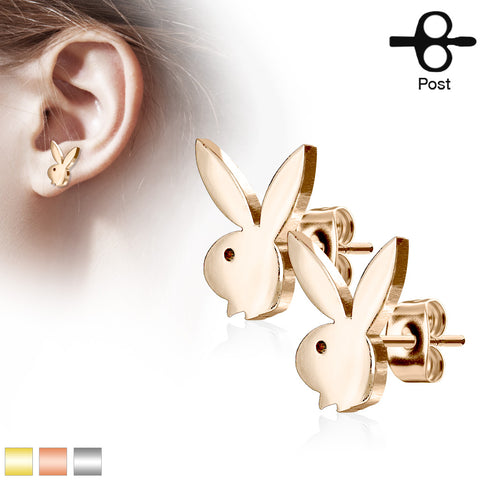 Playboy Bunny 316L Stainless Steel Earring Studs Pair